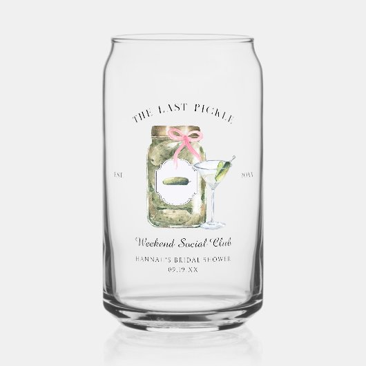 De laatste augurk | vrijgezellenweekend blikvorm glas (Voorkant)