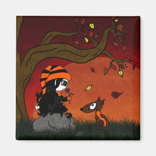 'De laatste bloem' magneet (Voorkant)