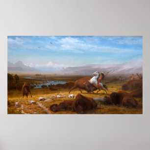 De laatste buffel van Albert Bierstadt Poster