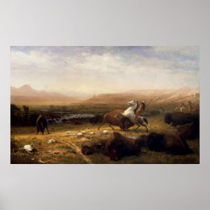 De laatste buffel van Albert Bierstadt Poster