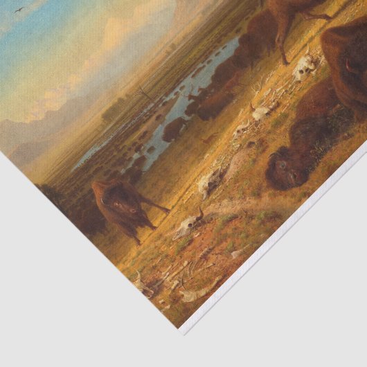 De laatste buffel van Albert Bierstadt Tissuepapier (Detail)