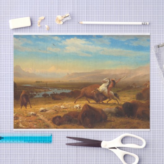 De laatste buffel van Albert Bierstadt Tissuepapier (Craft)
