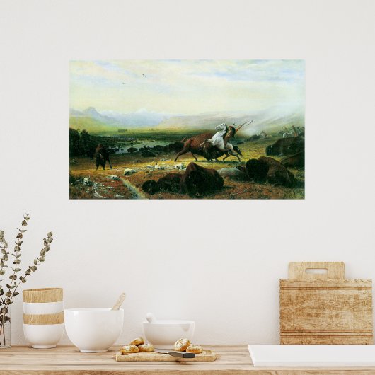 De laatste buffel van Bierstadt Poster (Keuken)