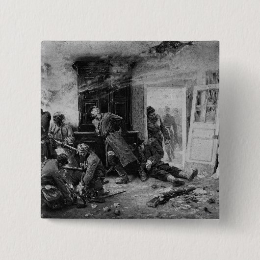 De laatste cartridges op Balan bij Sedan, 1870 Vierkante Button 5,1 Cm (Voorkant)