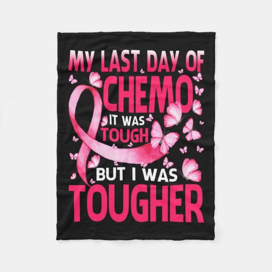 De laatste dag van de chemo was zwaar Awarenes Fleece Deken (Voorkant)