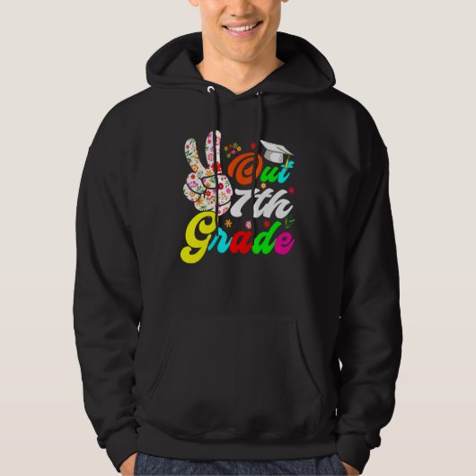 De laatste dag van de schoolbloei is de vrede in d hoodie (Voorkant)