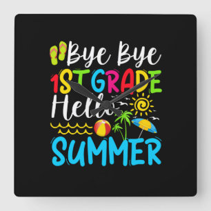 De laatste dag van de schooldag, dag 1 graad Hallo Vierkante Klok