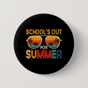 De laatste dag van de schoolleraar in de zomer ronde button 5,7 cm