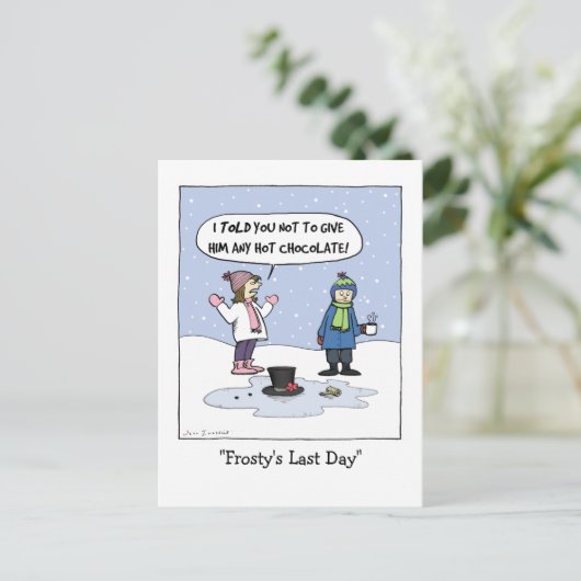 De laatste dag van Frosty | Vreemde kerstfeestdage Briefkaart (Staand voorkant)