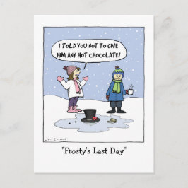 De laatste dag van Frosty | Vreemde kerstfeestdage Briefkaart