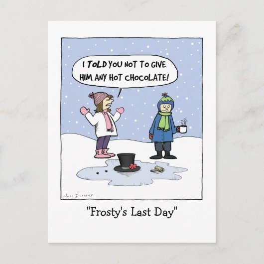 De laatste dag van Frosty | Vreemde kerstfeestdage Briefkaart (Voorkant)