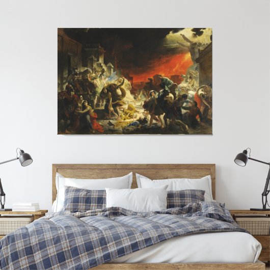 De laatste dag van Pompeii door Karl Briullov Vesu Canvas Afdruk (Insitu (Slaapkamer))