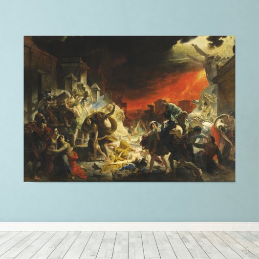 De laatste dag van Pompeii door Karl Briullov Vesu Canvas Afdruk (Insitu (Houten vloer))