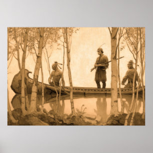 De laatste der Mohikanen door Newell Convers Wyeth Poster