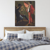 De laatste druppel bier voordat het feest eindigt canvas afdruk (Insitu (Slaapkamer))