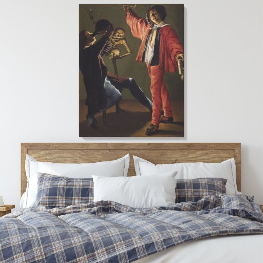 De laatste druppel bier voordat het feest eindigt canvas afdruk (Insitu (Slaapkamer))