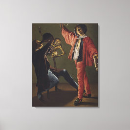 De laatste druppel bier voordat het feest eindigt canvas afdruk