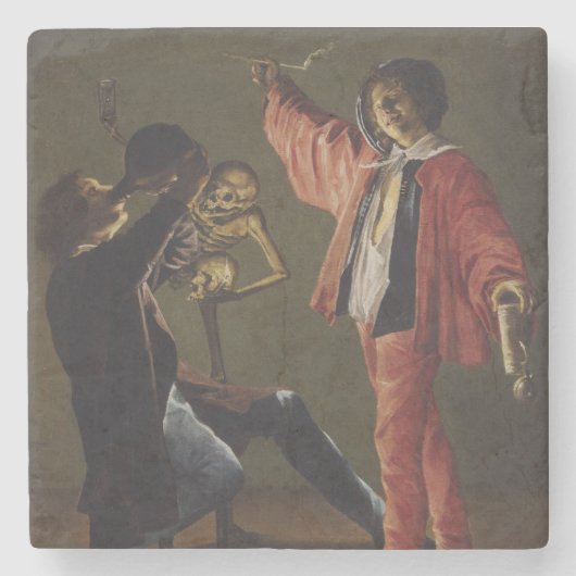 De laatste druppel bier voordat het feest eindigt stenen onderzetter (Voorkant)