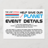 De laatste druppel, het klimaatveranderingsdetail informatiekaartje (Voorkant)