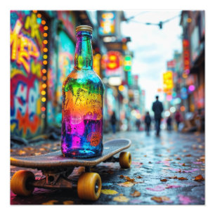De laatste druppel van Neon Foto Afdruk