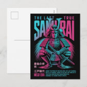 De Laatste Echte Samurai Krijger Meiji Vector Feestdagenkaart (Voorkant / Achterkant)