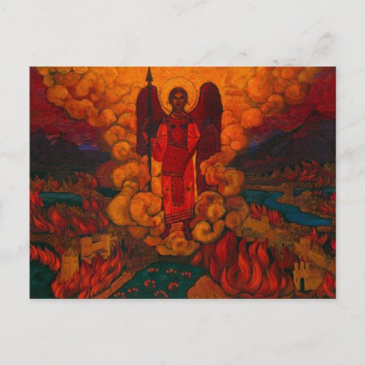 De laatste engel van Nicholas Roerich Feestdagenkaart (Voorkant)