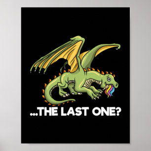 De laatste grappige eet laatste eenhoorn t rex din poster