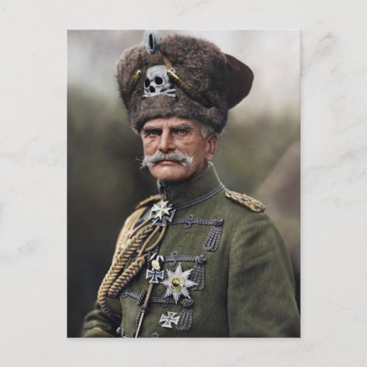 De laatste Huzaar August von Mackensen 1914 Colori Briefkaart (Voorkant)