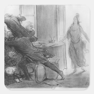 De laatste kabinetsvergadering van de ex-ministers vierkante sticker