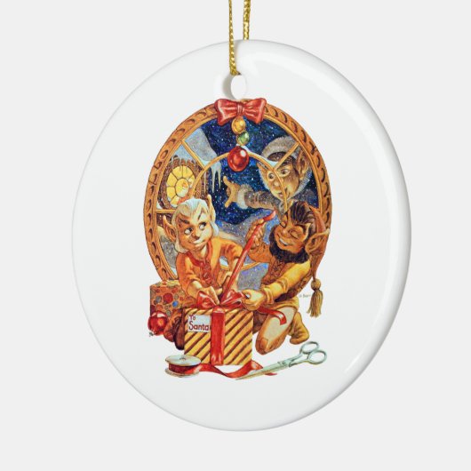 De laatste kerstversiering keramisch ornament (Links)