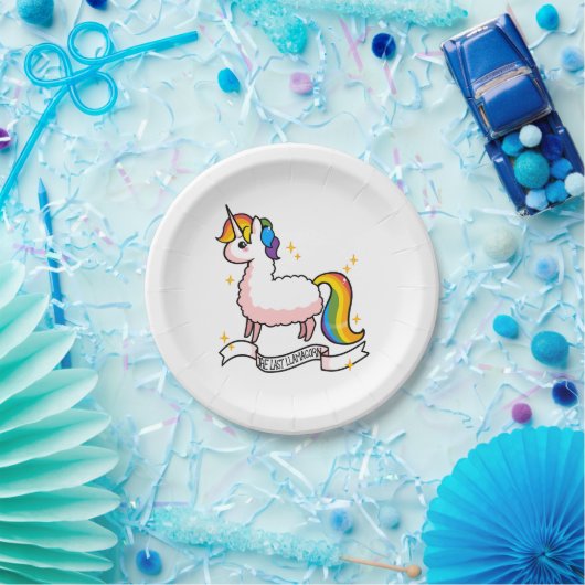 De laatste llamacorn papieren bordje (Feest)