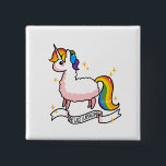 De laatste llamacorn vierkante button 5,1 cm<br><div class="desc">De majestueuze Llamacorn,  de laatste van zijn soort.</div>