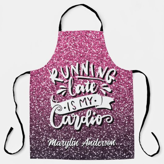 DE LAATSTE LOOP IS MIJN CARDIO GLITTER-TYPOGRAFIE SCHORT (Voorkant)