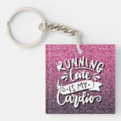 DE LAATSTE LOOP IS MIJN CARDIO GLITTER-TYPOGRAFIE SLEUTELHANGER (voorkant)