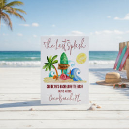 De laatste plons, Strand, Surfen Vrijgezellenfeest Kaart