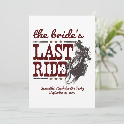 De laatste rit van de bruid kaart (Staand voorkant)