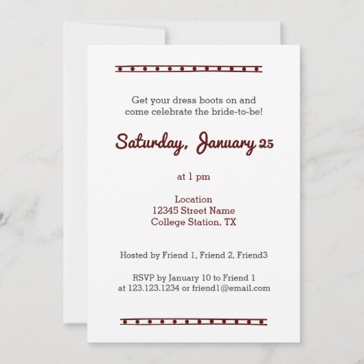 De laatste rit van de bruid kaart (Achterkant)