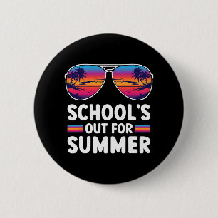 De laatste schooldag is uit voor Summer Teacher Bo Ronde Button 5,7 Cm