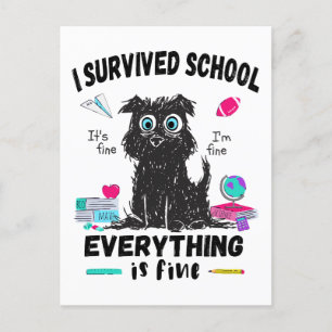 De laatste schooldag overleefde ik school briefkaart