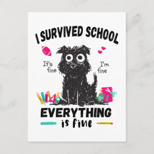 De laatste schooldag overleefde ik school briefkaart