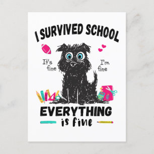 De laatste schooldag overleefde ik school briefkaart