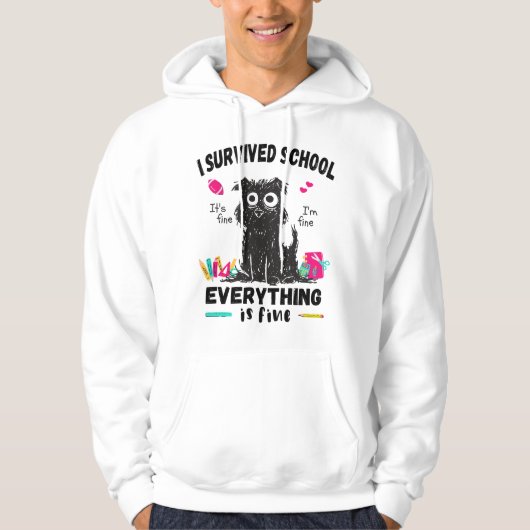 De laatste schooldag overleefde ik school hoodie (Voorkant)
