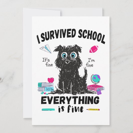 De laatste schooldag overleefde ik school kaart (Voorkant)