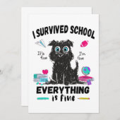 De laatste schooldag overleefde ik school kaart (Voorkant / Achterkant)