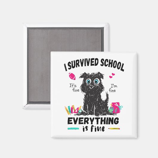 De laatste schooldag overleefde ik school magneet (Voorkant / Achterkant)