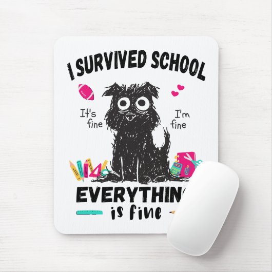 De laatste schooldag overleefde ik school muismat (Met muis)