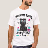 De laatste schooldag overleefde ik school t-shirt (Voorkant)