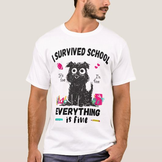 De laatste schooldag overleefde ik school t-shirt (Voorkant)