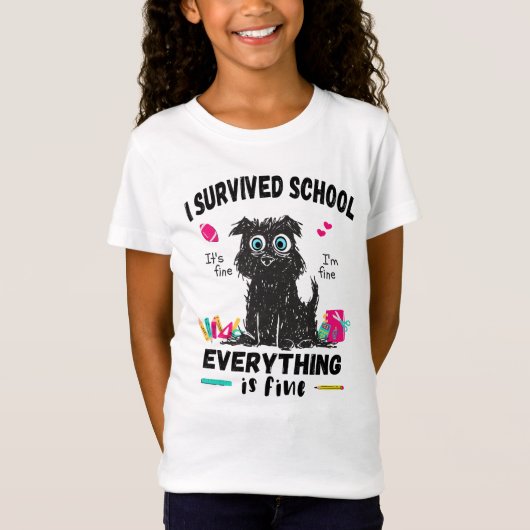 De laatste schooldag overleefde ik school t-shirt (Voorkant)