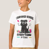 De laatste schooldag overleefde ik school t-shirt (Voorkant)